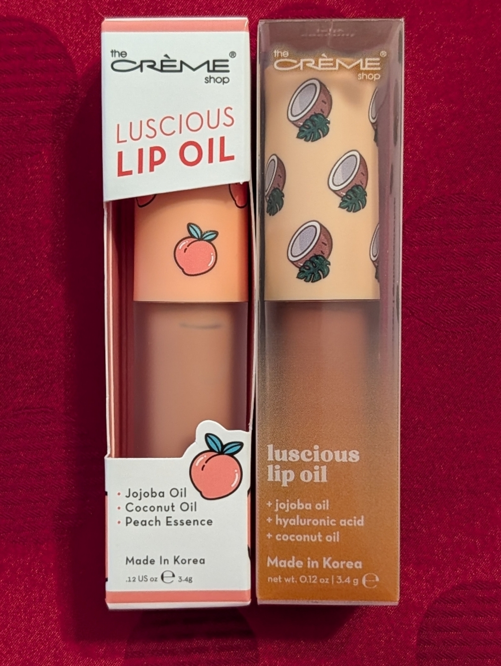 2 Of The CRÈME Shop Luscious Lip Oils - Peach Cobbler & Coconut Jelly 🆕